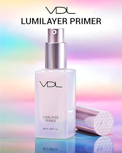 Vdl Lumilayer Primer Glowy Finish And Glint Liquid Gel Highlighter Glosser Illuminating Pearl Makeup Base For Glowing Skin. Multiuse Face And Body Gloss For Smooth Glow Longlast 1.01Fl Oz 0.1Oz