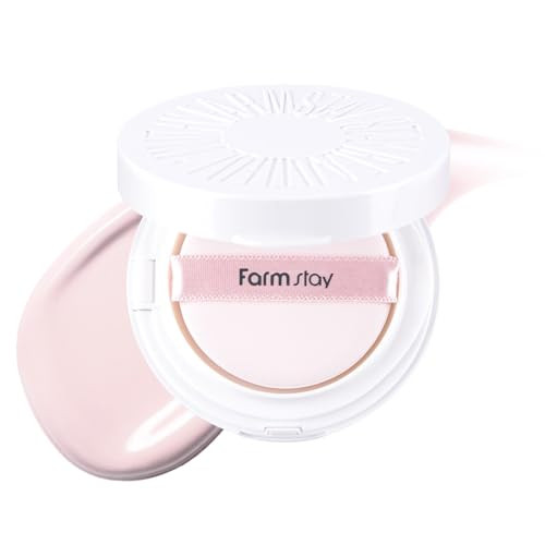 Farmstay Glow Pink Toneup Cushion Lightweight Coverage Even Skin Tone Korean Beauty Cushion Compact For A Radiant Look 0.52 Oz. 15G
