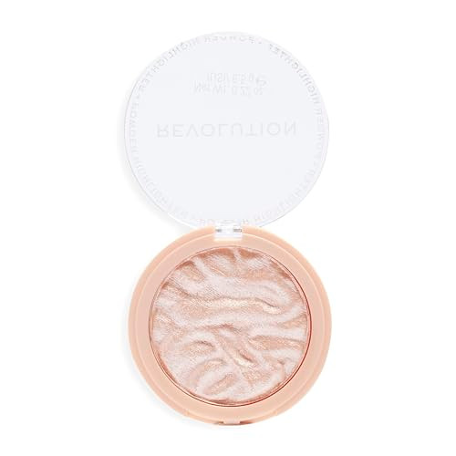 Revolution Beauty London Revolution Reloaded Pressed Powder Highlighter Dare To Divulgeintensely Pigmented For A Highimpact Glowy Finish Vegan And Crueltyfree 0.22 Oz