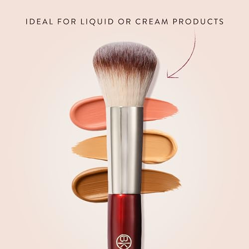 Bk Beauty 106 Round Foundation Brush Dense Dome Shape For Liquid And Cream Foundation Seamless Streakfree Application Multiuse Face Makeup Tool