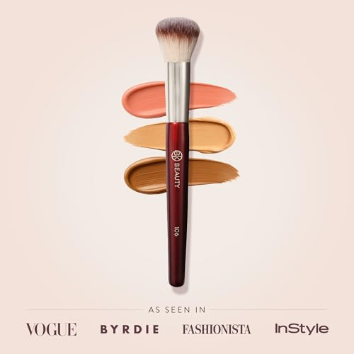 Bk Beauty 106 Round Foundation Brush Dense Dome Shape For Liquid And Cream Foundation Seamless Streakfree Application Multiuse Face Makeup Tool