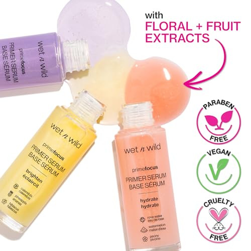 Wet N Wild Prime Focus Primer Serum For Face And Photo Focus Primer Water Rose Addiction Bundle 1.52 Ounces