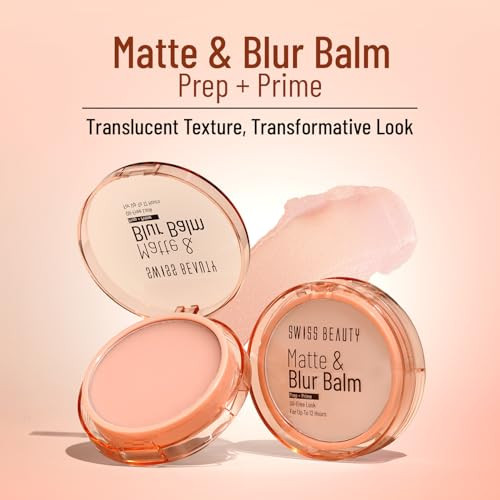 Swiss Beauty Matte And Blur Balmprep plus Prime12Hour Oilfree Shinewith Vitamin E And B3Uv Light Protection