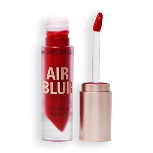Revolution Beauty London Revolution Air Blur Matte Liquid Lipstick Fiery Redlonglasting Lip Color Face Makeup Vegan And Crueltyfree 0.11 Fl Oz