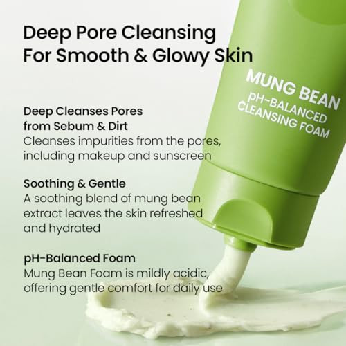 Beplain Mung Bean Trio Cleansing Oil And Cleansing Foam And Peeling Gelfragrancefreepore Care Start With Mung Beankorean Skin Caresuitable For Sensitive Skin 160Ml