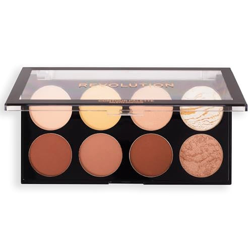 Revolution Beauty London Revolution Ultra Contour Face Palette8 Powder Shades Contours Highlights Shapes Buildable Pigment And Blendable Formula Vegan Crueltyfree