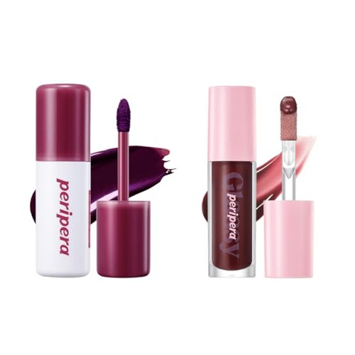 Peripera Bundle Peel Off Lip Stain 01 Black Cherry plus Ink Glasting Lip Gloss 06 Made It