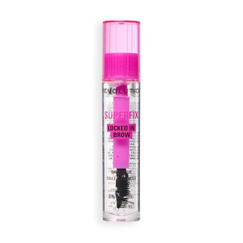 Revolution Beauty London Revolution Superfix 16H Locked In Brow Glue Clear Gel For Lifted And Styled Eyebrows Flexible Hold With Caffeine And Peptides Vegan And Crueltyfree 0.17 Oz
