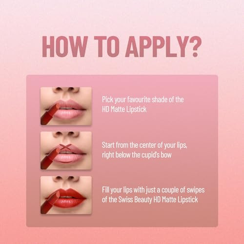 Swiss Beauty Hd Matte Pigmented Smudge Proof Lipstickcreamy Matte Long Stay Lipstickdark Brown 3.4G