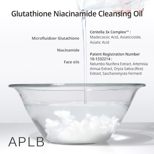 Aplb Glutathione Niacinamide Cleansing Oillipo Gluta Niac Oil 85.9% Korean Skincare Makeup Remover For Sensitive Skin Moisturize Blackhead Care 3.55 Fl.Oz
