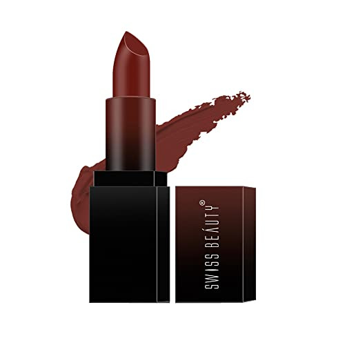 Swiss Beauty Hd Matte Pigmented Smudge Proof Lipstickcreamy Matte Long Stay Lipstickchocolave 3.4G