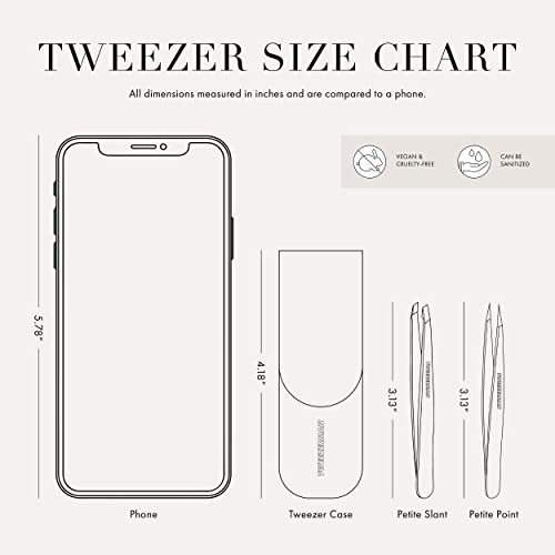 Tweezerman Exclusive Petite Tweeze Set For Eyebrows With Case Tea Rose