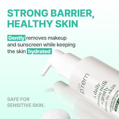 Makep:Rem Make Prem Safe Me. Relief Moisture Cleansing Milk 100Mlhydrating Face Wash Gentle Milk Cleanser For Sensitive Skin With Soy Protein Korean Face Wash 3.38 Fl.Oz.