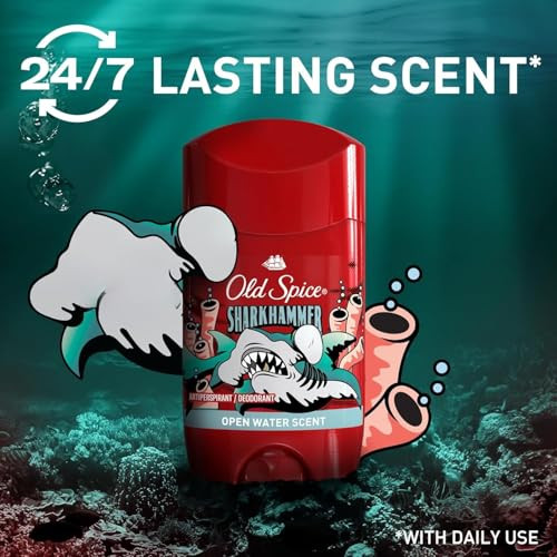 Old Spice Antiperspirant Deodorant For Men 24 7 Sweat And Odor Protection Aluminumbased Long Lasting Fresh Scent Open Water Sharkhammer 73 G 1 Pack