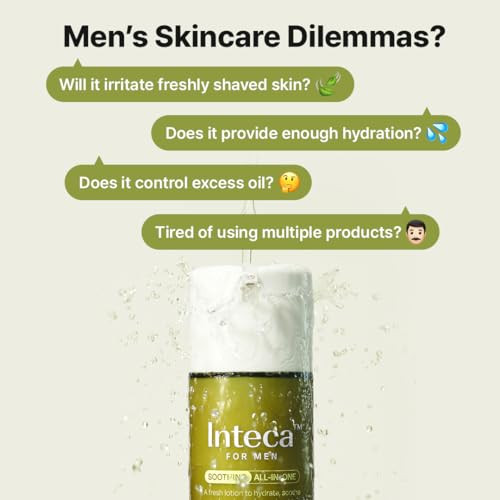 Makep:Rem Make Prem Inteca Soothing Allinone Moisturizer For Men After Shave Cream For Acneprone Skin All Skin Types Daily Hydrating Face Cream For Men Korean Skin Care 6.76 Fl.Oz.