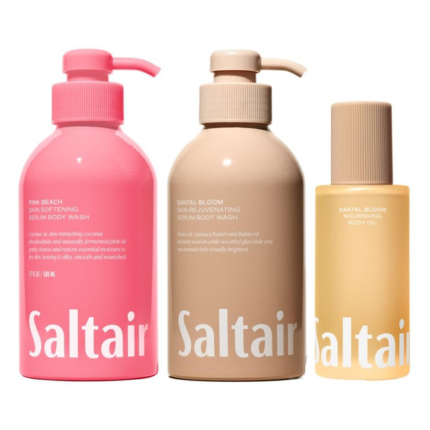 Saltair Body Care Setsantal Bloom Body Wash plus Body Oil 3Piece Setgentle Easyrinsing Lather For A Comfortable Straightforward Everyday Shower Regimen
