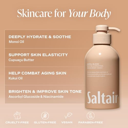 Saltair Body Care Setsantal Bloom Body Wash plus Body Oil 3Piece Setgentle Easyrinsing Lather For A Comfortable Straightforward Everyday Shower Regimen