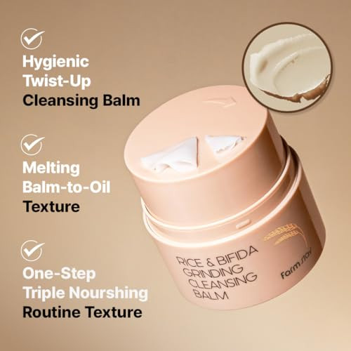 Farmstay Rice And Bifida Grinding Cleansing Balmtwist Up Face Makeup Remover Cleanserzero Irritation Hydrate And Nourish For All Skin Types Sensitive 1.69 Fl Oz