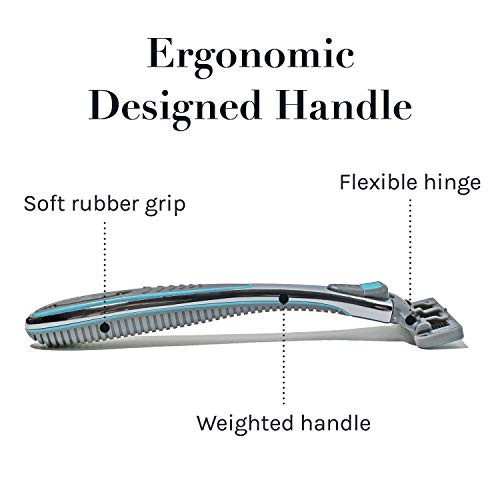 Aoa Studio Aoa Mens 6 Blade Razor Kit In Kit Including 1Pc Handle Swedish Sixblade Heads 1Pc Stainless Steel Shower Hook Lubricating Aloe Vitamin E Strip For Comfortable Close Shave 7Pcs 5Pcs