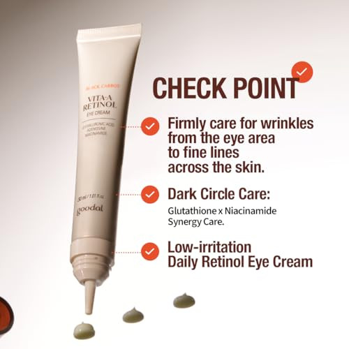 Goodal Black Carrot Vitaa Eye Cream With Retinol Daily Under Eye Cream Smoothing And Hydrating Skin Care Kbeauty Korean Skincare Safe For Sensitive Skin