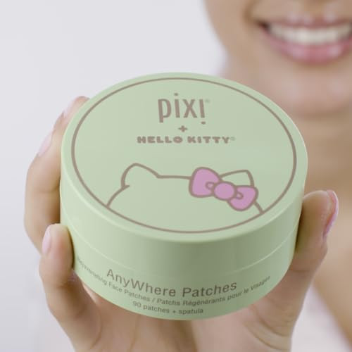 Pixi plus Hello Kitty Anywhere Multipurpose Hydrogel Patches Hyaluronic Caffeine And Retinol For Under Eyes Revitalize Eye Area 45 Pairs 90 Patches