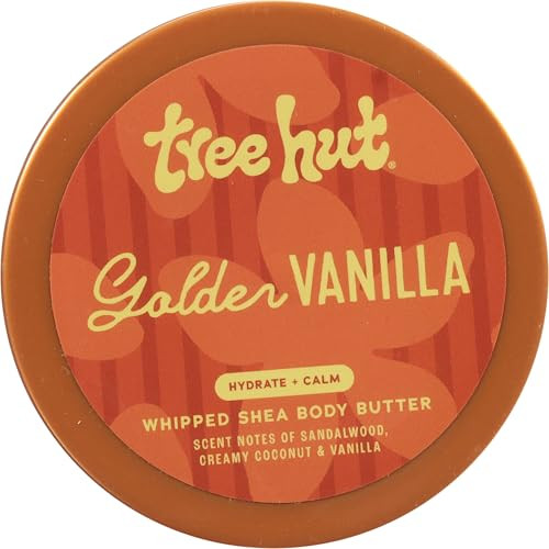 Tree Hut Golden Vanilla Whipped Body Butter With Shea Butter 8.4 Ozwhipped Shea Body Butter Longlasting Hydration For Soft Smooth Skin Essential Body Care Lightweight Moisturizer