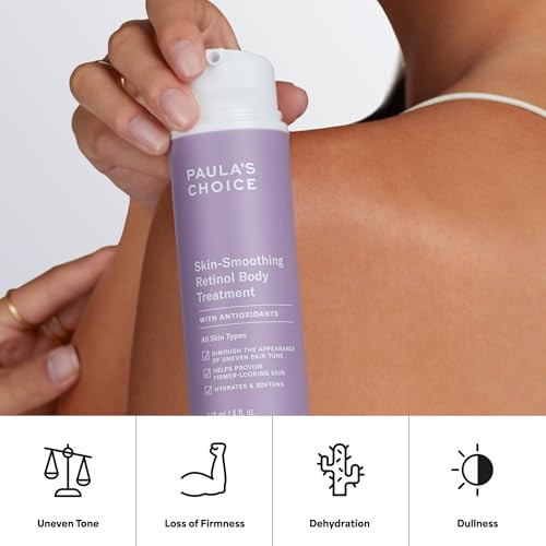 PaulaS Choice Paulas Choice Retinol Skinsmoothing Body Lotion Treatment Body Cream With Shea Butter Vitamin C And E Lotion All Skin Types Antiaging Body Moisturizer Reduce Dryness Fragrancefree 4Oz