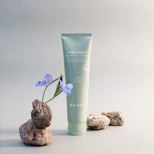 Mizon Pore Fresh Mild Acid Gel Cleanser Facial Cleanser Natural Ingredients Refreshing Gel Formula Exfoliate Moisturize Package 5.07 Fl Oz