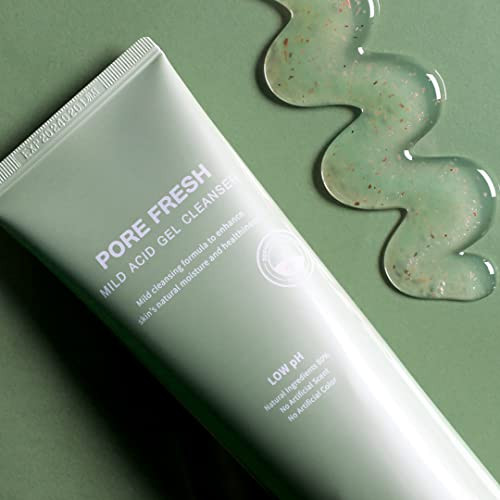 Mizon Pore Fresh Mild Acid Gel Cleanser Facial Cleanser Natural Ingredients Refreshing Gel Formula Exfoliate Moisturize Package 5.07 Fl Oz