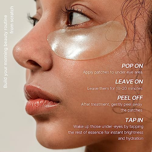 Mizon Snail Gold Eye Gel Patches plus Cicaluronic Vegan Depuffing Eye Patches. Intensive Eye Skincare Antiwrinkle Depuffing Refreshing Soothing Hydrating.