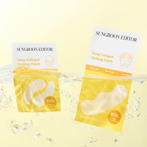 Sungboon Editor Deep Collagen Melting Eye Patch With Glutathione Hydrating Under Eye Treatment For Fine Lines And Firmlooking Skin Korean Skincare 1.13 Oz