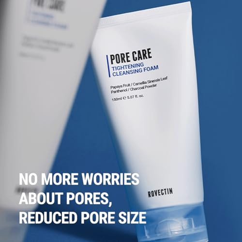 Rovectin Pore Tightening Cleansing Foamgreen Papaya Glycerin Charcoal Powder Aha Bha Pha For Refining Pore Size Nonirritatingoily Dull Skinvegan 150 Ml 5.07 Fl. Oz.