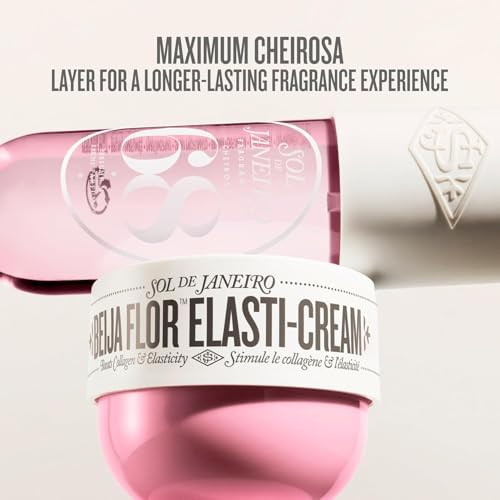 Sol De Janeiro Beija Flor Elasticream And Cheirosa 68 Perfume Mist Duocollagen Boosting Body Cream Fruity Floral Scent Bundle 8.1 Fl Oz. Each