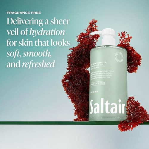 Saltair Hyaluronic Acid Body Serum Hydrating Body Lotion For Smoother Looking Skin Sheer Gel Moisturizer With Sodium Hyaluronate And Red Algae Fragrancefree Ha Hydrator Pump Bottle 13Oz