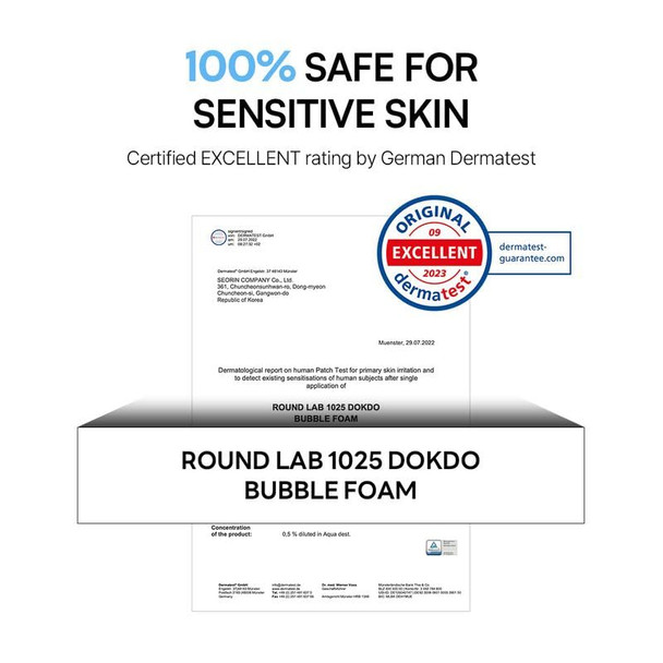 Round Lab 1025 Dokdo Bubble Foam Cleanser gentle Foaming Face Wash For Sensitive Skin Low Ph 5.5 Panthenol And Deep Sea Water Fragrancefree Korean Skin Care 5.07 Fl Oz