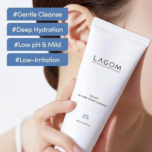 Lagom Cellup Ph Cure Foam Cleanserlow Ph Skin Barrier Protection Natural Deep Face Cleansing Kskincare Mild 5.5 Subacid For Sensitive Skin 4.05 Fl Oz
