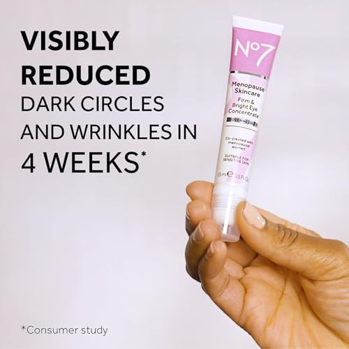 No7 Menopause Skincare Firm And Bright Eye Concentrate Revitalizing Eye Cream For Dark Circles Wrinkles And Under Eye Puffiness Menopause Relief Cooling Roller For Refreshing Tired Eyes 15 Ml