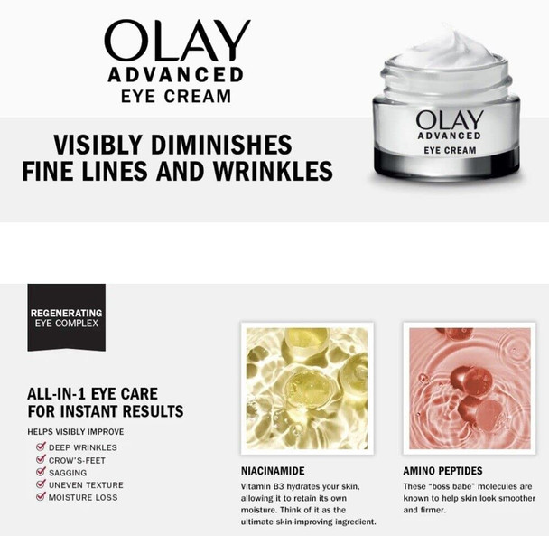Olay Advanced Eye Cream 0.5 Oz 1.0Oz Pack Of 2