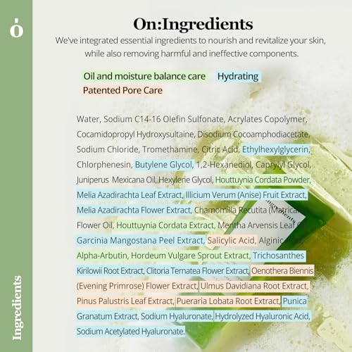 Ongredients Deep Foaming Cleanserdaily Soothing Facial Cleansersalicylic Acid Heartleaf Hyaluronic Acid Gentle Exfoliation Face Wash For Dry Skinvegan Korean Skin Care 120Ml 4.05 Fl Oz