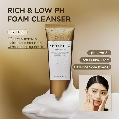 Skin1004 Centella Double Cleansing Duo Cleansing Oil And Ampoule Foam Cleanser Korean Gentle Face Cleanser Set Makeup Remover With Madagascar Centella Korean Skincare 6.76 Fl.Oz 4.23 Fl.Oz