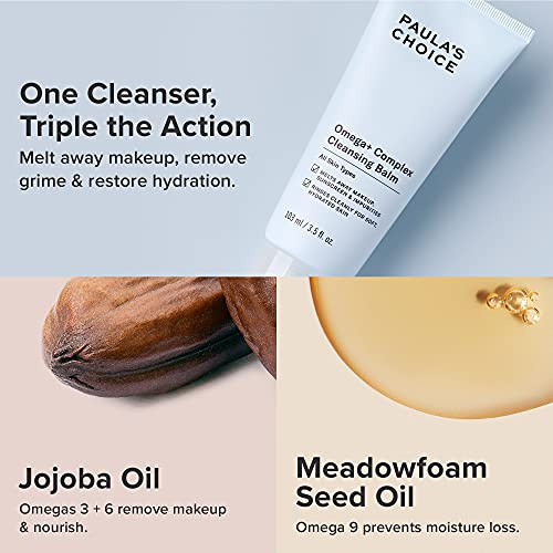 PaulaS Choice Paulas Choice Omega Complex Face Cleansing Balm Double Cleanse Face Wash And Gentle Daily Makeup Remover Suitable For Dry And Sensitive Skin Mineral Oilfree And Fragrancefree 3.5 Fl Oz
