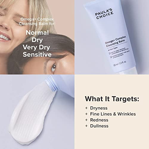 PaulaS Choice Paulas Choice Omega Complex Face Cleansing Balm Double Cleanse Face Wash And Gentle Daily Makeup Remover Suitable For Dry And Sensitive Skin Mineral Oilfree And Fragrancefree 3.5 Fl Oz