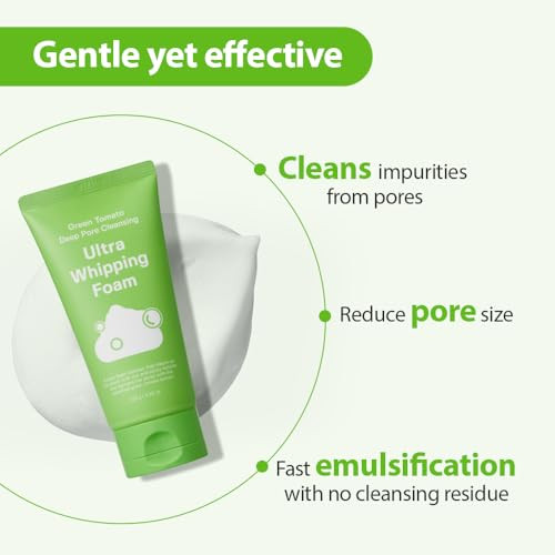 Sungboon Editor Green Tomato Deep Pore Cleansing Whipping Foam 4.24 Ozkorean Foaming Face Wash For Oily Skinblackhead Remover And Pore Minimizerhydrating Skincare