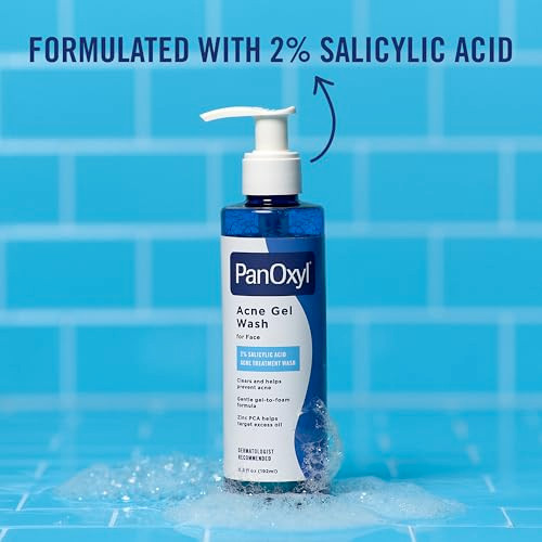 Panoxyl Acne Gel Wash 2% Salicylic Acid For Face geltofoam Cleanser Clears And Helps Prevent Acne Mattifies With Zinc Pca Reduces Redness Nourishes Skin All Skin Types 6.5 Fl Oz