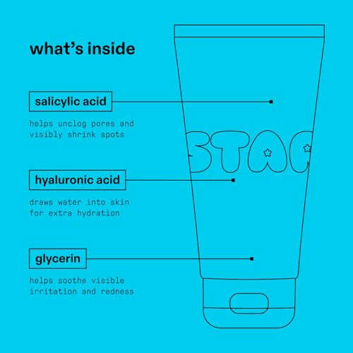 Starface World Starface Star Wash Salicylic Acid Foaming Face Cleanser dermatologist Tested Gentle Foaming Cleanser Fragrance 5 Fl Oz