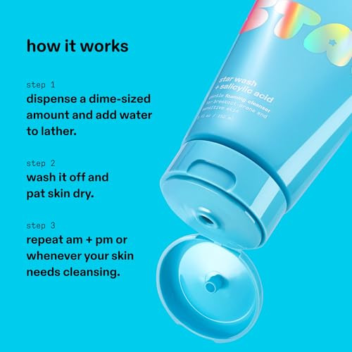 Starface World Starface Star Wash Salicylic Acid Foaming Face Cleanser dermatologist Tested Gentle Foaming Cleanser Fragrance 5 Fl Oz