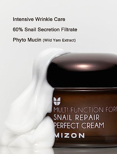 Mizon Snail Repair Perfect Cream Snail Mucin Niacinamide Phyto Mucin Adenosine Deep Hydration Wrinklecare Nutrition Paraben Korean Skincare 50Ml 1.69 Fl Oz