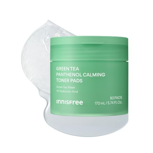 Innisfree Green Tea Panthenol Calming Toner Pads For Instant Cooling Hydrationhydrating Korean Toner Pads For Gentle Calming Pore Care