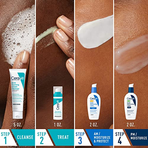 Cerave Acne Skin Care Set Foaming Cleanser plus Retinol Serum plus Amandpm Lotion5Oz Acne Foaming Cream Cleanser plus Resurfacing Retinol Serum plus Am Spf 30 Lotion plus Pm Facial Moisturizing Lotion 1Oz 2Oz 2Oz