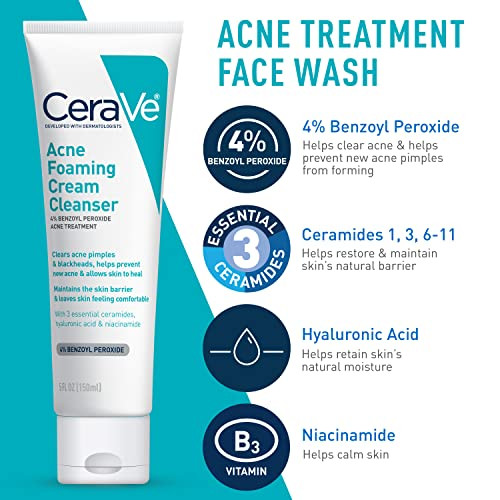 Cerave Acne Skin Care Set Foaming Cleanser plus Retinol Serum plus Amandpm Lotion5Oz Acne Foaming Cream Cleanser plus Resurfacing Retinol Serum plus Am Spf 30 Lotion plus Pm Facial Moisturizing Lotion 1Oz 2Oz 2Oz